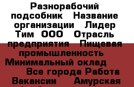 Разнорабочий-подсобник › Название организации ­ Лидер Тим, ООО › Отрасль предприятия ­ Пищевая промышленность › Минимальный оклад ­ 30 000 - Все города Работа » Вакансии   . Амурская обл.,Архаринский р-н